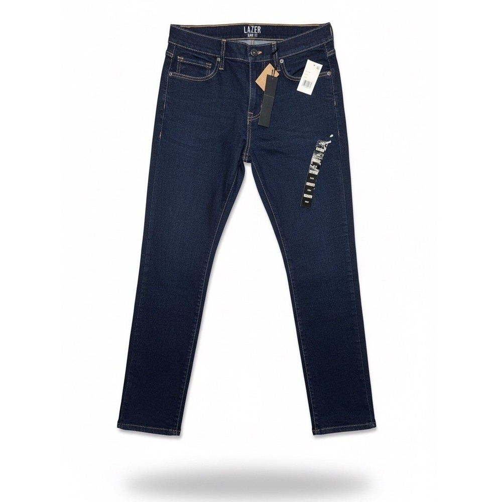 Lazer Slim Fit Mens Jeans 31x32 Rinse Dark Indigo Stretch Denim‎ ML83765 NEW